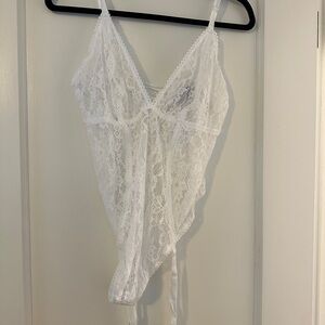 Elegant White Lace Bodysuit
